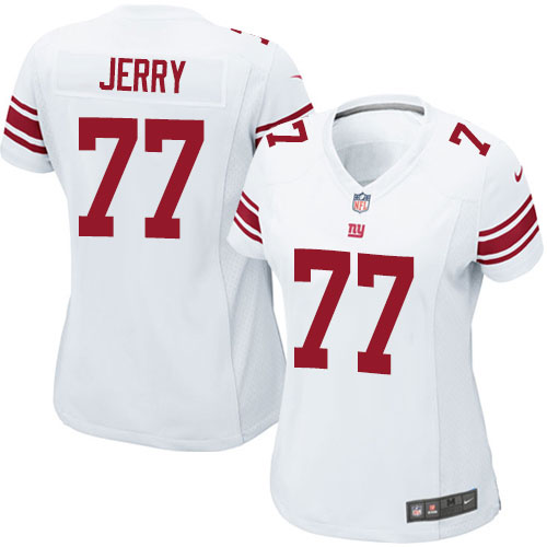 Women's Nike New York Giants #77 John Jerry Game White NFL Jersey