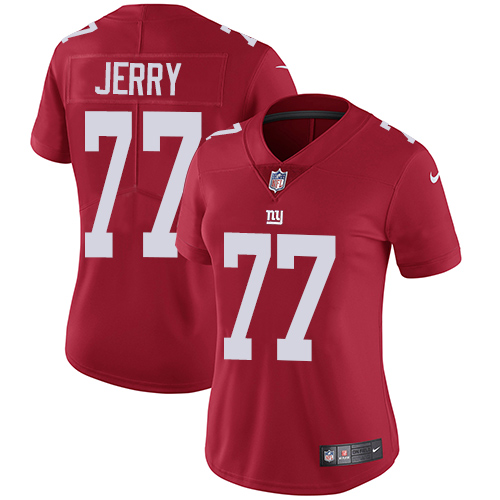 Women's Nike New York Giants #77 John Jerry Red Alternate Vapor Untouchable Elite Player NFL Jersey