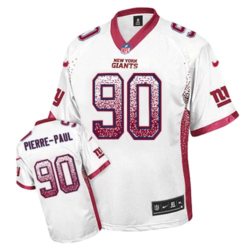 Men's Nike New York Giants #90 Jason Pierre-Paul Elite White Drift Fashion NFL Jersey