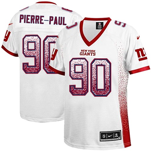 Women's Nike New York Giants #90 Jason Pierre-Paul Elite White Drift Fashion NFL Jersey