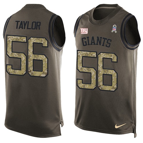 Men's Nike New York Giants #56 Lawrence Taylor Limited Green Salute to Service Tank Top NFL Jersey