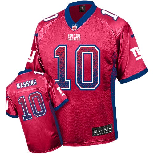 Men's Nike New York Giants #10 Eli Manning Elite Red Drift Fashion NFL Jersey