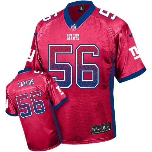 Men's Nike New York Giants #56 Lawrence Taylor Elite Red Drift Fashion NFL Jersey