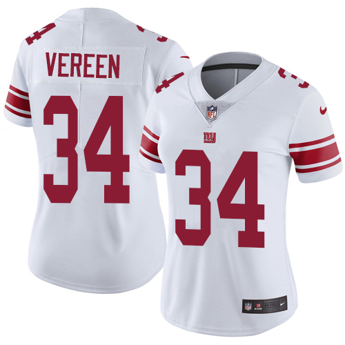Women's Nike New York Giants #34 Shane Vereen White Vapor Untouchable Elite Player NFL Jersey