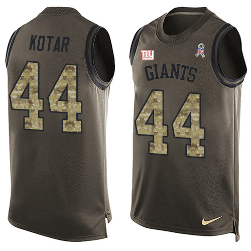 Men's Nike New York Giants #44 Doug Kotar Limited Green Salute to Service Tank Top NFL Jersey