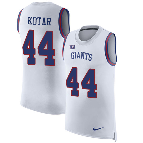 Men's Nike New York Giants #44 Doug Kotar White Rush Player Name & Number Tank Top NFL Jersey