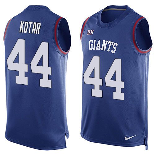 Men's Nike New York Giants #44 Doug Kotar Limited Royal Blue Player Name & Number Tank Top NFL Jersey