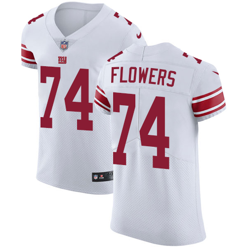 Men's Nike New York Giants #74 Ereck Flowers White Vapor Untouchable Elite Player NFL Jersey