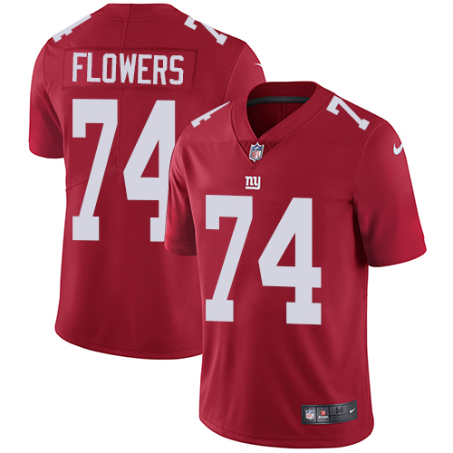 Men's Nike New York Giants #74 Ereck Flowers Red Alternate Vapor Untouchable Limited Player NFL Jersey