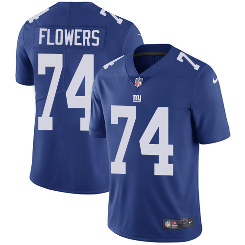 Youth Nike New York Giants #74 Ereck Flowers Royal Blue Team Color Vapor Untouchable Limited Player NFL Jersey