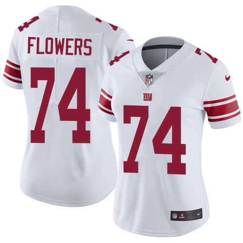 Women's Nike New York Giants #74 Ereck Flowers White Vapor Untouchable Limited Player NFL Jersey