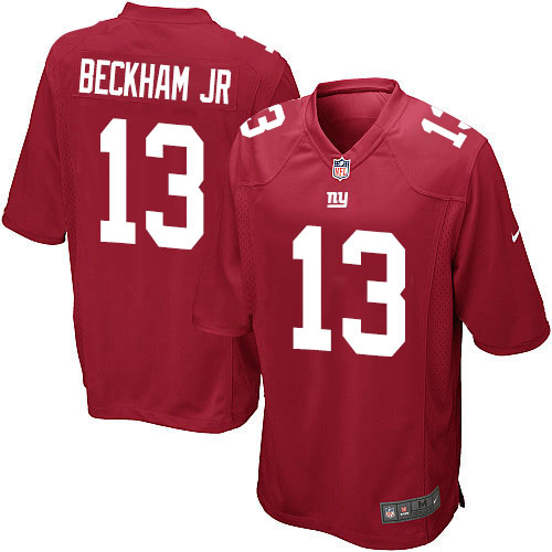 Men's Nike New York Giants #13 Odell Beckham Jr Game Red Alternate NFL Jersey