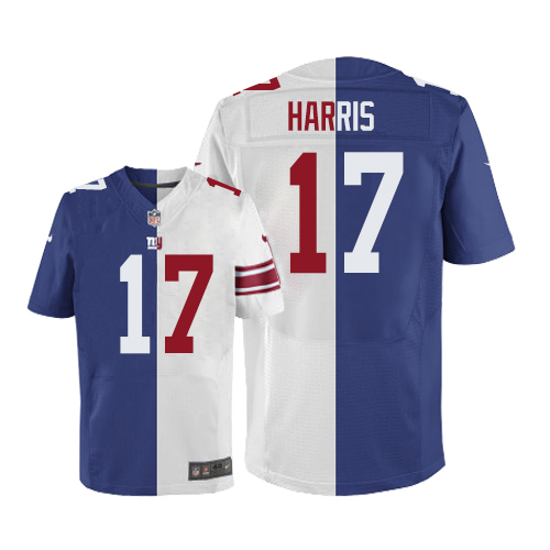 Men's Nike New York Giants #17 Dwayne Harris Elite Royal/White Split Fashion NFL Jersey