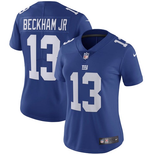 Women's Nike New York Giants #13 Odell Beckham Jr Royal Blue Team Color Vapor Untouchable Limited Player NFL Jersey