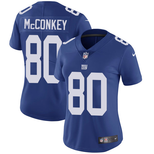 Women's Nike New York Giants #80 Phil McConkey Royal Blue Team Color Vapor Untouchable Elite Player NFL Jersey