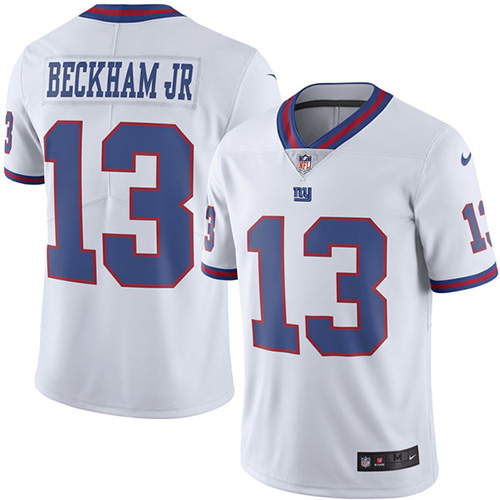 Youth Nike New York Giants #13 Odell Beckham Jr Limited White Rush Vapor Untouchable NFL Jersey