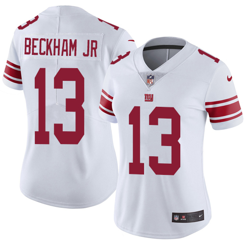 Women's Nike New York Giants #13 Odell Beckham Jr White Vapor Untouchable Limited Player NFL Jersey