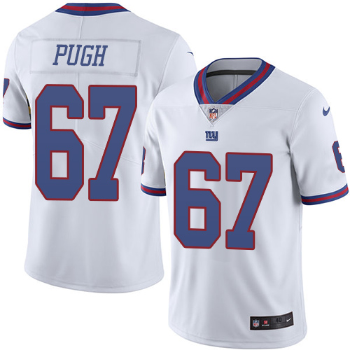 Men's Nike New York Giants #67 Justin Pugh Elite White Rush Vapor Untouchable NFL Jersey