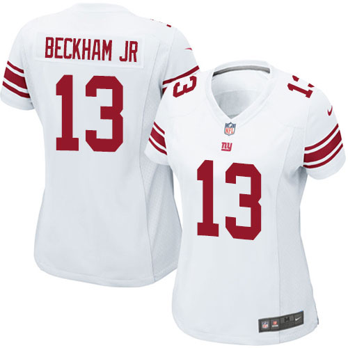Women's Nike New York Giants #13 Odell Beckham Jr Game White NFL Jersey
