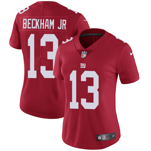 Women's Nike New York Giants #13 Odell Beckham Jr Red Alternate Vapor Untouchable Elite Player NFL Jersey
