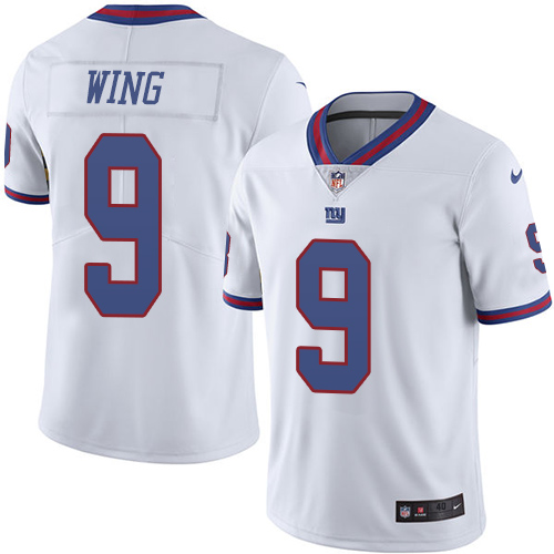 Men's Nike New York Giants #9 Brad Wing Elite White Rush Vapor Untouchable NFL Jersey