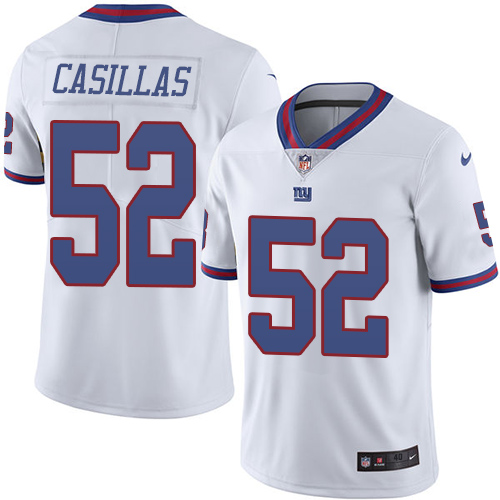 Men's Nike New York Giants #52 Jonathan Casillas Elite White Rush Vapor Untouchable NFL Jersey