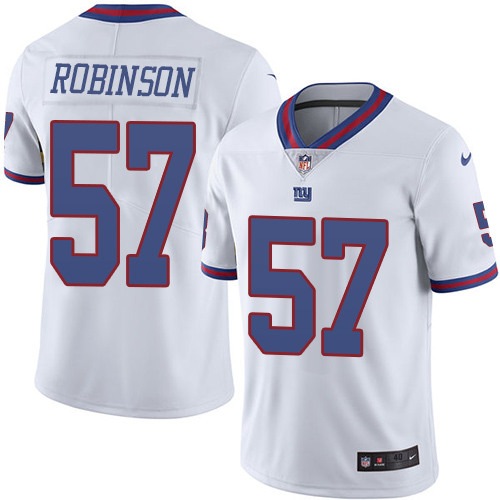 Men's Nike New York Giants #57 Keenan Robinson Elite White Rush Vapor Untouchable NFL Jersey