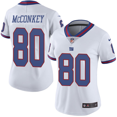 Women's Nike New York Giants #80 Phil McConkey Limited White Rush Vapor Untouchable NFL Jersey