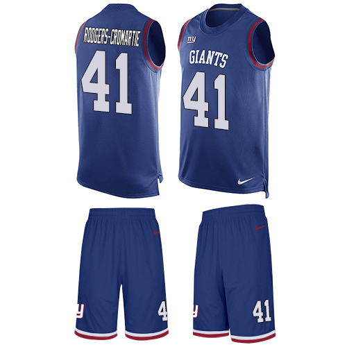 Men's Nike New York Giants #41 Dominique Rodgers-Cromartie Limited Royal Blue Tank Top Suit NFL Jersey