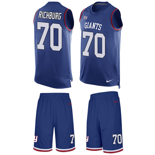 Men's Nike New York Giants #70 Weston Richburg Limited Royal Blue Tank Top Suit NFL Jersey
