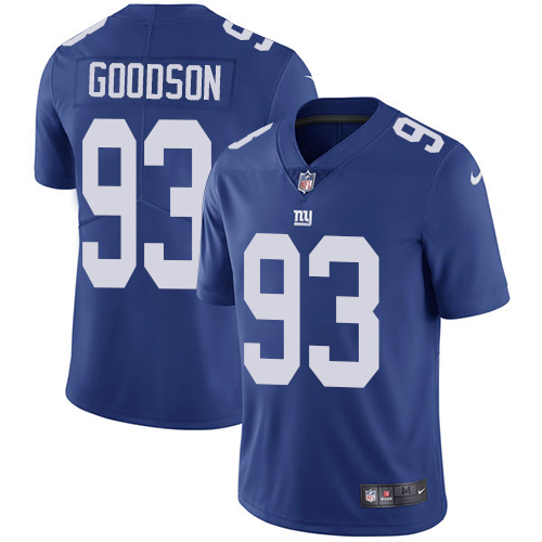 Men's Nike New York Giants #93 B.J. Goodson Royal Blue Team Color Vapor Untouchable Limited Player NFL Jersey
