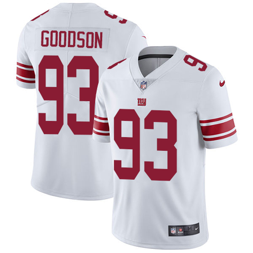 Men's Nike New York Giants #93 B.J. Goodson White Vapor Untouchable Limited Player NFL Jersey