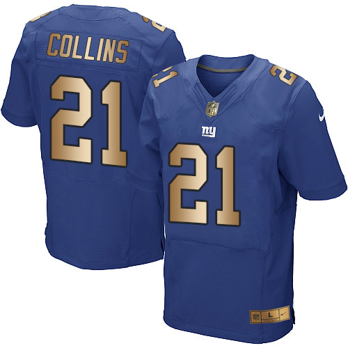 Men's Nike New York Giants #21 Landon Collins Elite Royal/Gold Team Color NFL Jersey
