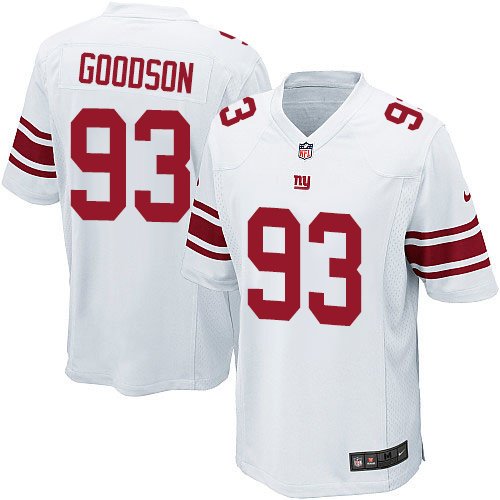 Men's Nike New York Giants #93 B.J. Goodson Game White NFL Jersey