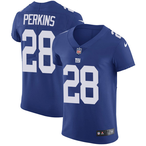 Men's Nike New York Giants #28 Paul Perkins Royal Blue Team Color Vapor Untouchable Elite Player NFL Jersey