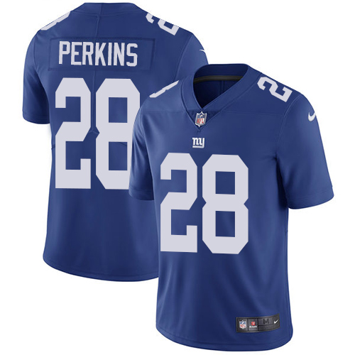 Men's Nike New York Giants #28 Paul Perkins Royal Blue Team Color Vapor Untouchable Limited Player NFL Jersey