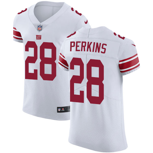 Men's Nike New York Giants #28 Paul Perkins White Vapor Untouchable Elite Player NFL Jersey