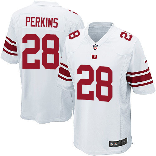 Men's Nike New York Giants #28 Paul Perkins Game White NFL Jersey