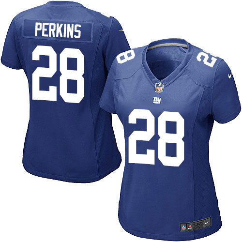 Women's Nike New York Giants #28 Paul Perkins Game Royal Blue Team Color NFL Jersey