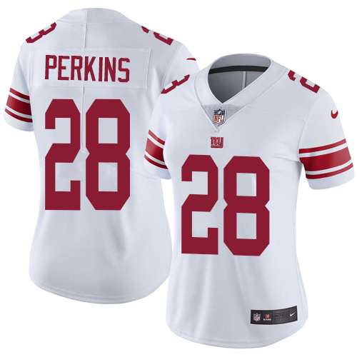 Women's Nike New York Giants #28 Paul Perkins White Vapor Untouchable Limited Player NFL Jersey