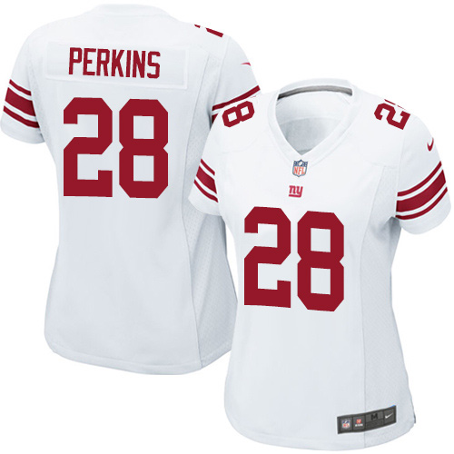 Women's Nike New York Giants #28 Paul Perkins Game White NFL Jersey