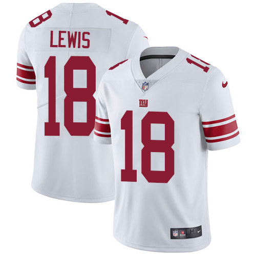 Men's Nike New York Giants #18 Roger Lewis White Vapor Untouchable Limited Player NFL Jersey