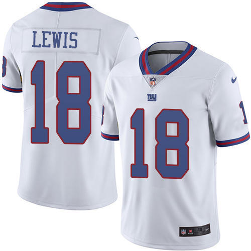 Men's Nike New York Giants #18 Roger Lewis Elite White Rush Vapor Untouchable NFL Jersey