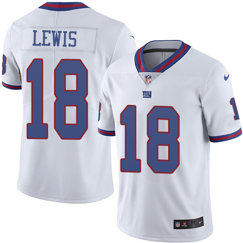 Men's Nike New York Giants #18 Roger Lewis Limited White Rush Vapor Untouchable NFL Jersey