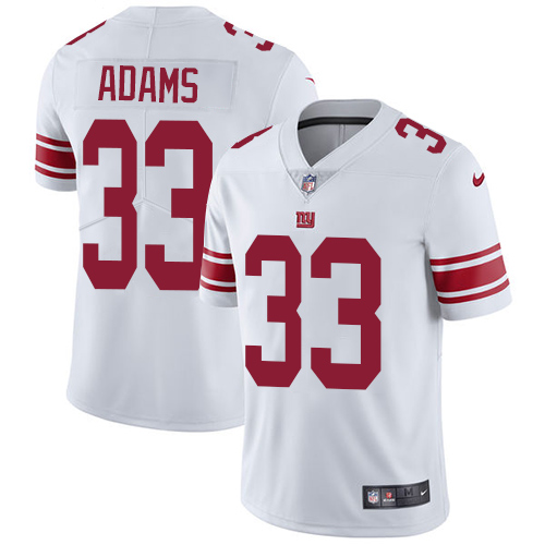 Men's Nike New York Giants #33 Andrew Adams White Vapor Untouchable Limited Player NFL Jersey