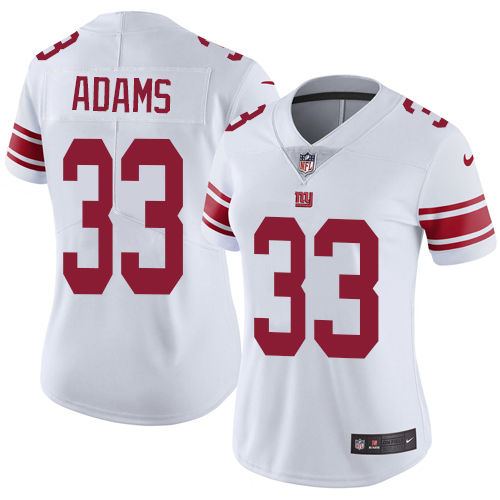 Women's Nike New York Giants #33 Andrew Adams White Vapor Untouchable Elite Player NFL Jersey
