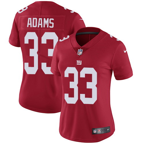 Women's Nike New York Giants #33 Andrew Adams Red Alternate Vapor Untouchable Elite Player NFL Jersey