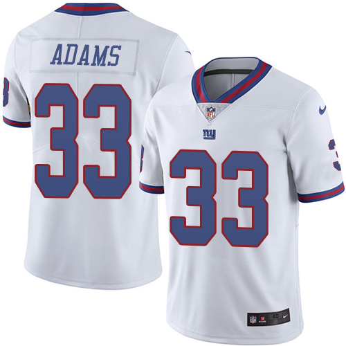 Men's Nike New York Giants #33 Andrew Adams Elite White Rush Vapor Untouchable NFL Jersey
