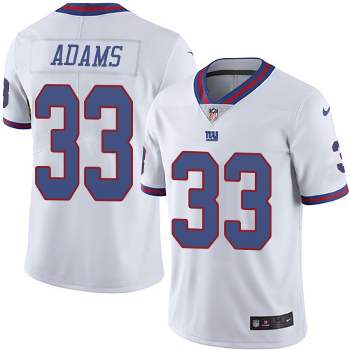 Men's Nike New York Giants #33 Andrew Adams Limited White Rush Vapor Untouchable NFL Jersey