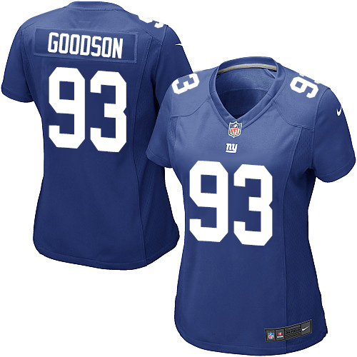 Women's Nike New York Giants #93 B.J. Goodson Game Royal Blue Team Color NFL Jersey